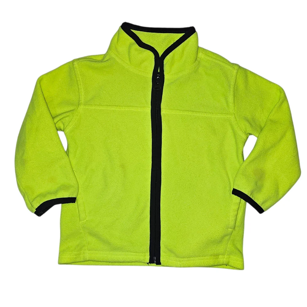 OshKosh B'gosh Neon Green Zip-Up Fleece Jacket Toddler 2T